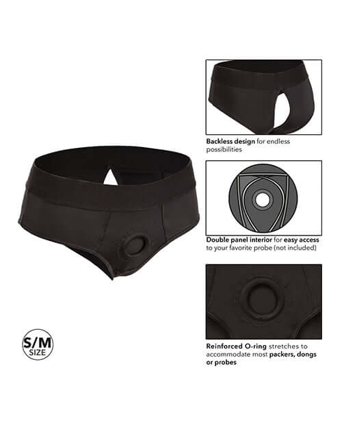 California Exotic Novelties Boundless Backless Brief S/M Harness Black at $33.99