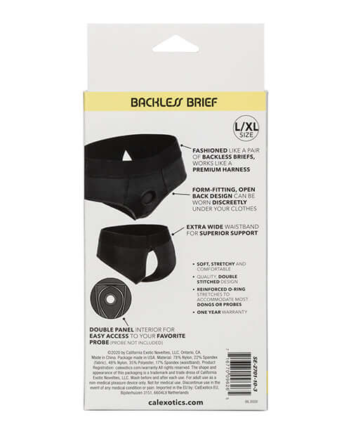 California Exotic Novelties Boundless Backless Brief L/XL Harness Black at $29.99