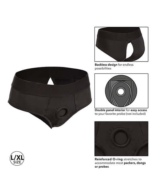 California Exotic Novelties Boundless Backless Brief L/XL Harness Black at $29.99