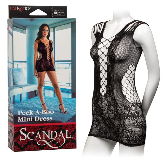 California Exotic Novelties Scandal Peek-A-Boo Mini Dress at $14.99