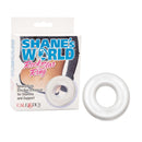 Shane's World Rock Star Cock Ring Clear in packaging with product displayed, heavy-duty erection enhancer for stamina and support.