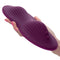 Lust Remote Control Dual Rider Purple Vibrator from California Exotic Novelties held in hand with raised texture and control buttons.