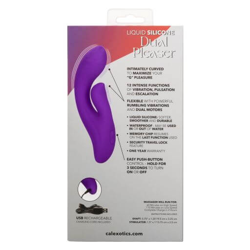 Stella Liquid Silicone Dual Pleaser Purple Rabbit Style Vibrator
