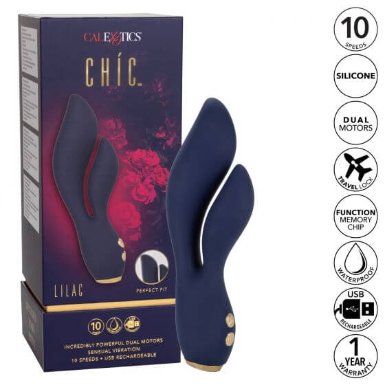 California Exotic Novelties Chic Lilac Rabbit Vibrator at $74.99