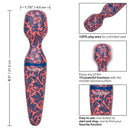 Naughty Bits W.I.L.F Wand featuring floral design, detailed size description, and 10 powerful vibration functions for personalized pleasure.