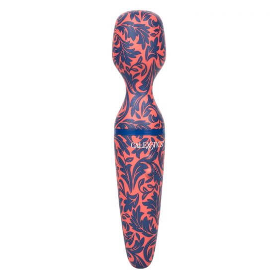 Naughty Bits W.I.L.F Wand with floral design, featuring 10 vibration functions and a flexible head for personalized pleasure.