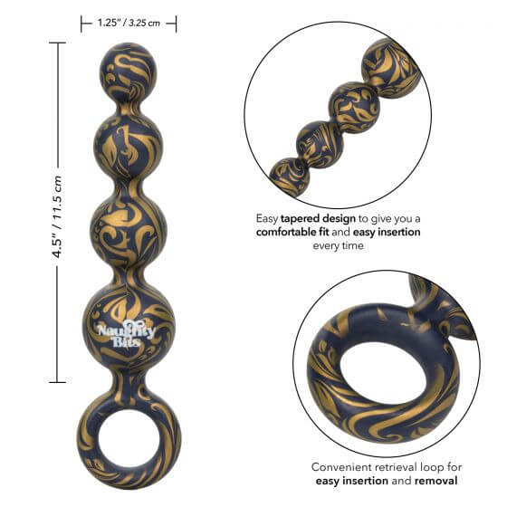 California Exotic Novelties NAUGHTY BITS BUTT BALLS SILICONE BOOTY BEADS at $27.99
