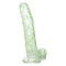 Naughty Bits I Leaf Dick Glow In The Dark Weed Leaf Dildo with suction cup and lifelike texture on white background