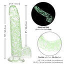 Naughty Bits I Leaf Dick Glow In The Dark Weed Leaf Dildo with suction cup base and life-like feel, featuring glow in the dark confetti design.