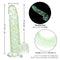 Naughty Bits I Leaf Dick Glow In The Dark Weed Leaf Dildo with suction cup base and life-like feel, featuring glow in the dark confetti design.