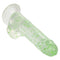 Naughty Bits I Leaf Dick Glow In The Dark Weed Leaf Dildo with suction cup base and 8-inch textured shaft.