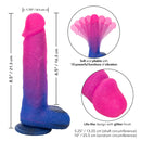 Naughty Bits Ombre Hombre XL Vibrating Dildo with 10 powerful vibration functions, glitter finish, and life-like design for playful use