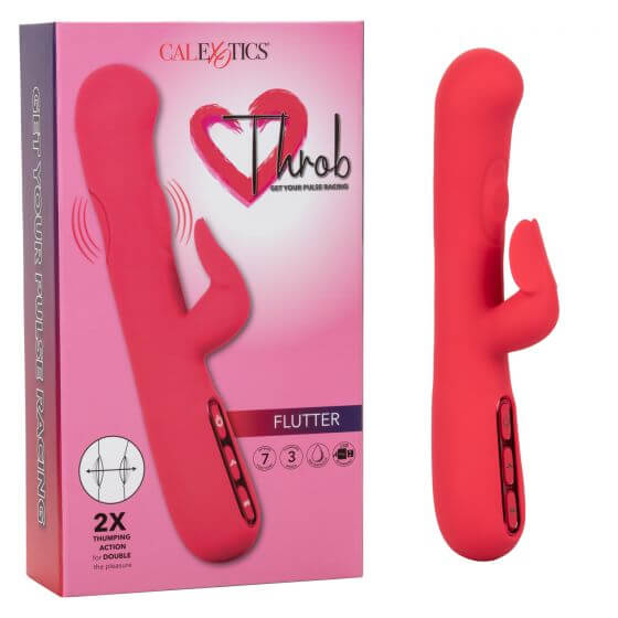 California Exotic Novelties Throb Flutter Pink Rabbit Vibrator at $99.99