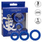 Admiral Universal Cock Ring Set of 3 Liquid Silicone Enhancers for Stamina and Support in Blue Packaging - California Exotic Novelties
