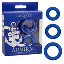 Admiral Universal Cock Ring Set - Set of 3 Liquid Silicone Rings for Enhanced Performance and Stamina in Blue Packaging