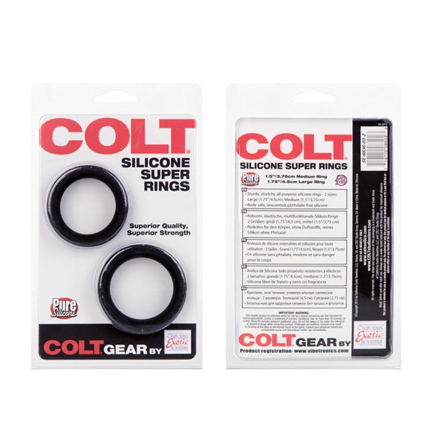 California Exotic Novelties COLT Silicone Super Rings Black at $14.99
