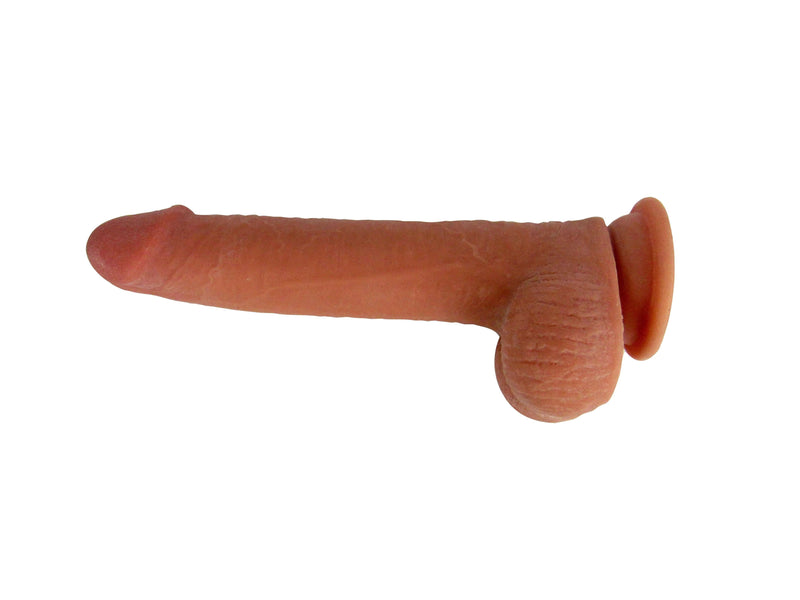 Shibari Get Lucky 8 inches Real Skin Dark Brown Dildo with suction cup and realistic texture