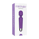 Shibari Mini Halo Amethyst Wand Massager in packaging, showcasing its compact design and powerful features.
