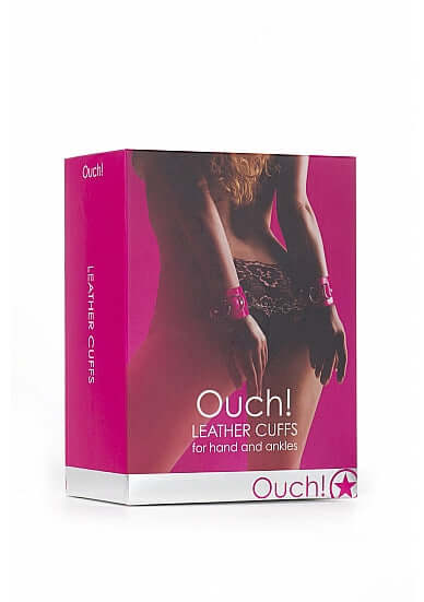 SHOTS AMERICA Ouch Leather Cuffs Pink at $14.99