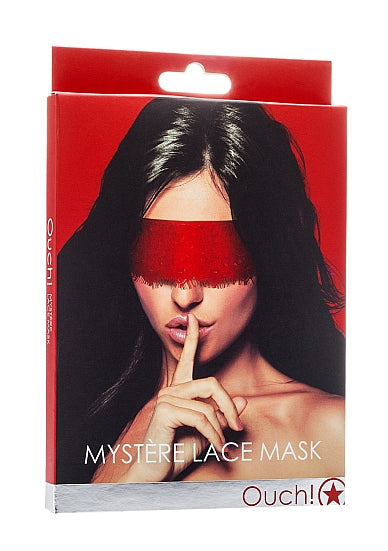 SHOTS AMERICA Ouch Mystere Lace Mask Red at $9.99