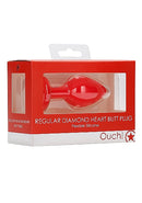 SHOTS AMERICA Diamond Heart Butt Plug Red Regular at $11.99
