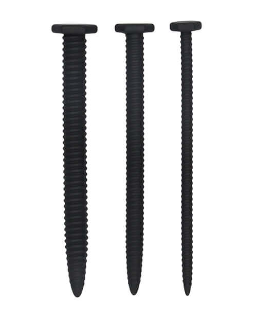 SHOTS AMERICA Ouch Silicone Screw Plug Set Urethral Sounding Black at $23.99