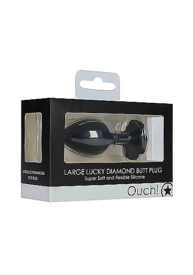 SHOTS AMERICA Large Lucky Diamond Butt Plug Black at $14.99