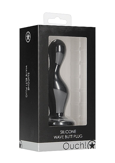 SHOTS AMERICA Ouch! Silicone Wave Butt Plug Black at $12.99