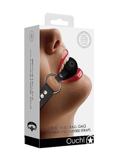 SHOTS AMERICA Ouch Diamond Studded Breathable Ball Gag at $29.99