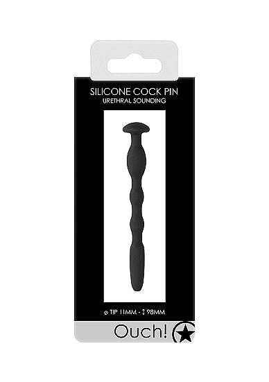 Ouch! Silicone Penis Plug with Ribbing 0.4 inch