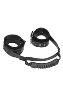 SHOTS AMERICA Ouch! Bonded Leather Handcuffs with Handle with Adjustable Straps at $21.99