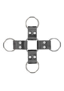 SHOTS AMERICA Black and White Hogtie with Hand and Ankle Cuffs Bonded Leather at $29.99