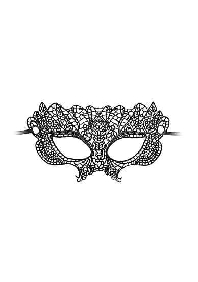 SHOTS AMERICA Ouch! Black and White Bondage line Lace Eye Mask Princess at $7.99