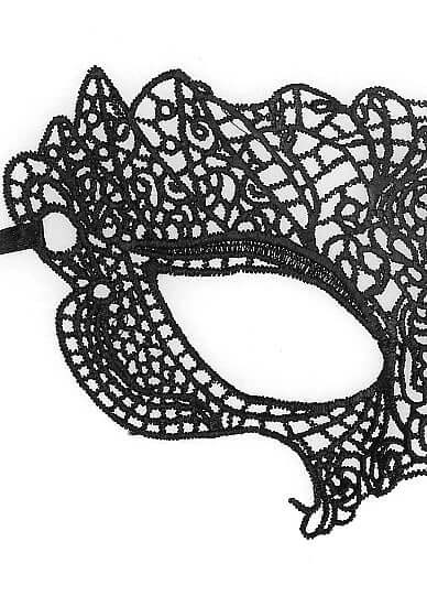 SHOTS AMERICA Ouch! Black and White Bondage line Lace Eye Mask Princess at $7.99