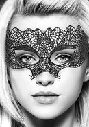 SHOTS AMERICA Ouch! Black and White Bondage line Lace Eye Mask Princess at $7.99