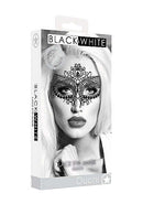 SHOTS AMERICA Ouch! Black and White Bondage line Lace Eye Mask Queen at $7.99