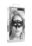 SHOTS AMERICA Ouch! Black and White Bondage line Black Lace Eye Mask Empress at $7.99