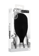 SHOTS AMERICA Ouch! Black and White Bondage line Black Subjugation Mask at $14.99