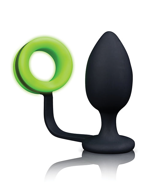 Ouch! Glow Butt Plug with Cock Ring Glow In The Dark