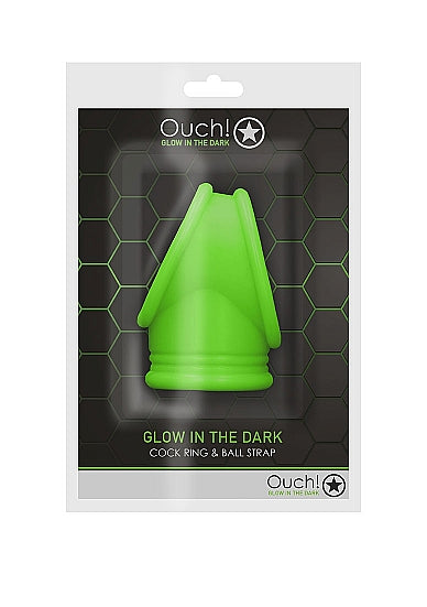 Ouch! Glow Cock Ring and Ball Strap Glow In The Dark