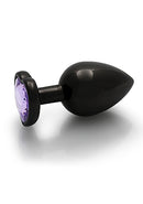 Ouch! Heart Gem Butt Plug Large Gunmetal Amethyst - Discover Elegance and Pleasure