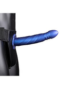 Ouch! Twisted Hollow Strap On 8 inches Metallic Blue