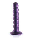 OUCH! BEADED SILICONE G-SPOT DILDO 5 IN METALLIC PURPLE-3