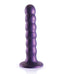 Metallic Purple Ouch! Beaded Silicone G-Spot Dildo with Suction Cup from Shots Toys