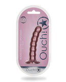 OUCH! BEADED SILICONE G-SPOT DILDO 5 IN ROSE GOLD-1
