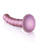 Ouch! Beaded Silicone G-Spot Dildo 5 inches Rose Gold with suction cup