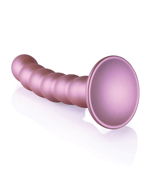 OUCH! BEADED SILICONE G-SPOT DILDO 5 IN ROSE GOLD-3