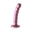 Rose Gold Beaded Silicone G-Spot Dildo with Suction Cup