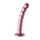 OUCH! BEADED SILICONE G-SPOT DILDO 6.5 IN ROSE GOLD-0