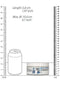 Fist It Extra Thick Water Based Lubricant 300ml size comparison to soda can with measurements in inches and centimeters.